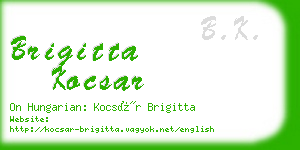 brigitta kocsar business card